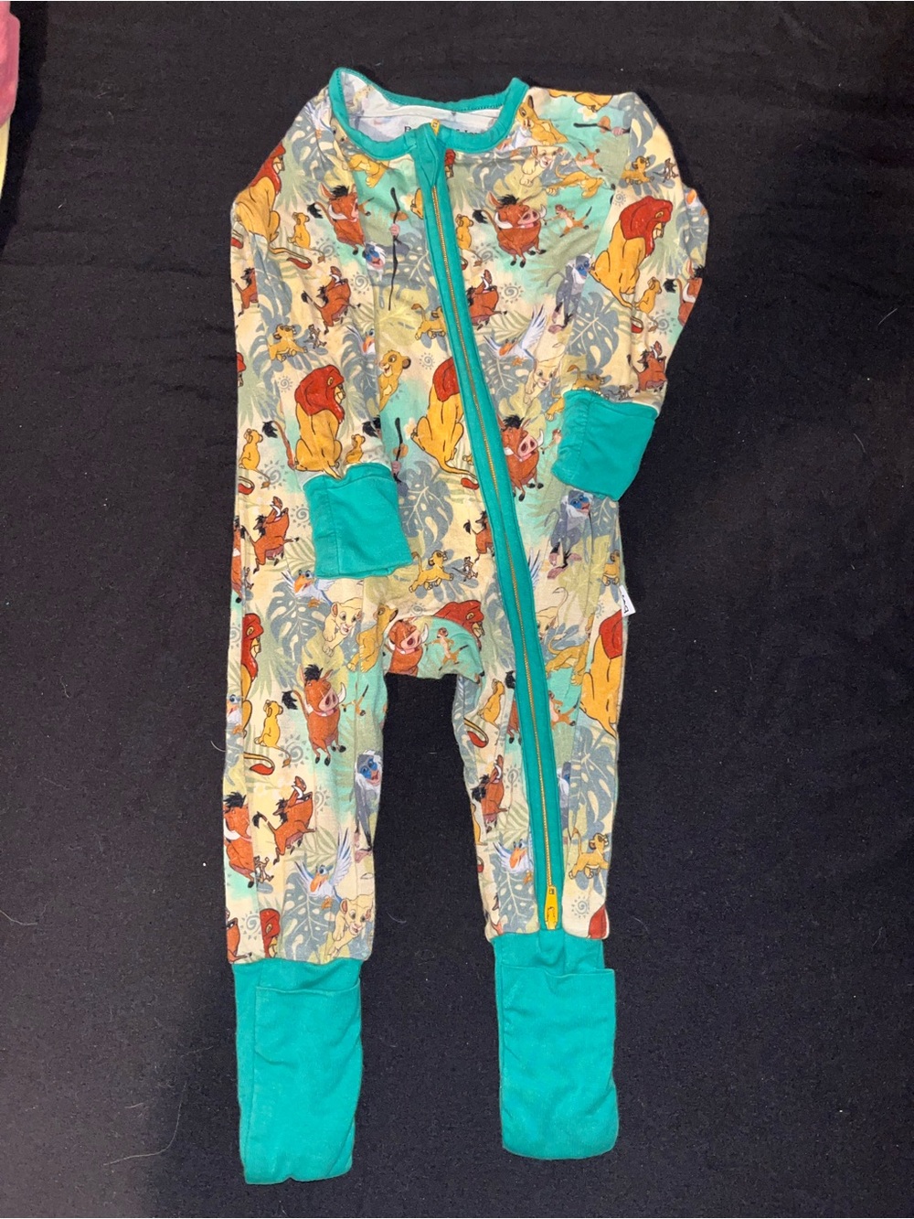 Green Jungle Animal Zip-Front Kids Footed One-Piece